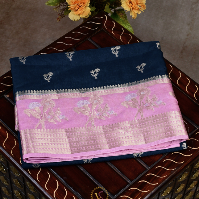 Chanderi Sarees-VSC37c Blue