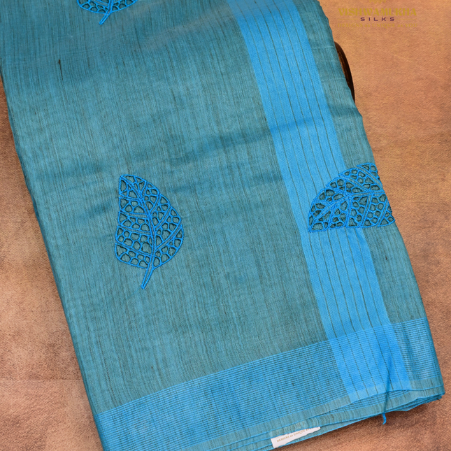 Bhagalpur Jute saree-VSBGC3B blue