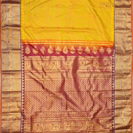 Semi Gadwal Sarees-VSGSP1 yellow