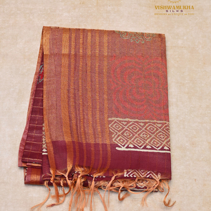 Ajrak Sarees-VSAJ7 Maroon