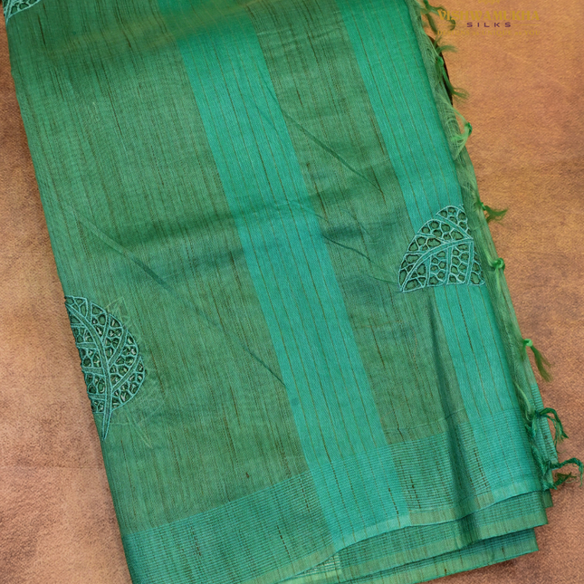 Bhagalpur Jute saree-VSBGC3D green