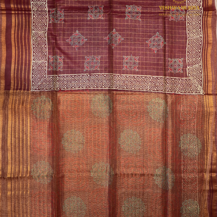 Ajrak Sarees-VSAJ7 Maroon
