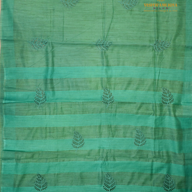 Bhagalpur Jute saree-VSBGC3D green
