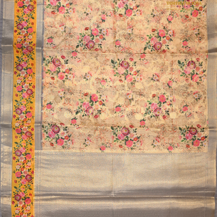 Semi Chiniya Silk Sarees-VSCS1 cream