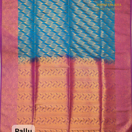 Semi Soft Pattu-VSSP50B peacock Blue
