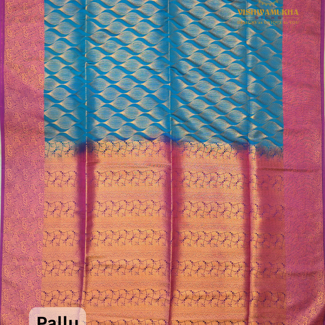 Semi Soft Pattu-VSSP50B peacock Blue