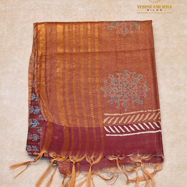 Ajrak Sarees-VSAJ8 Maroon