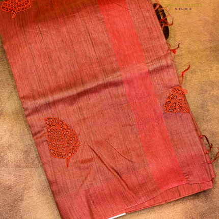 Bhagalpur Jute saree-VSBGC3 Red