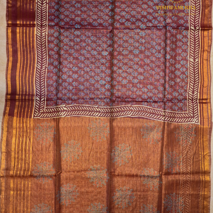 Ajrak Sarees-VSAJ8 Maroon