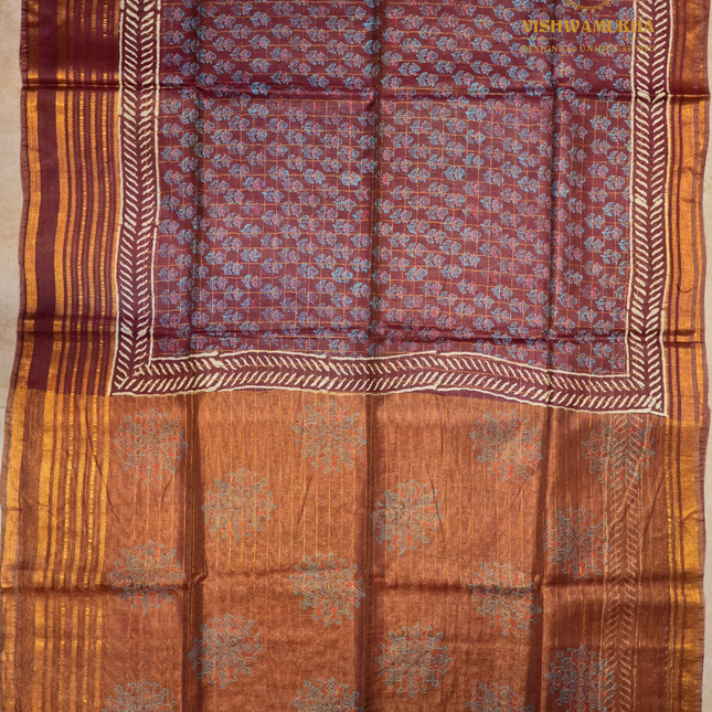 Ajrak Sarees-VSAJ8 Maroon