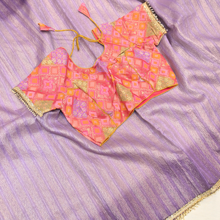 Crushed Organza Sarees-VSOF06