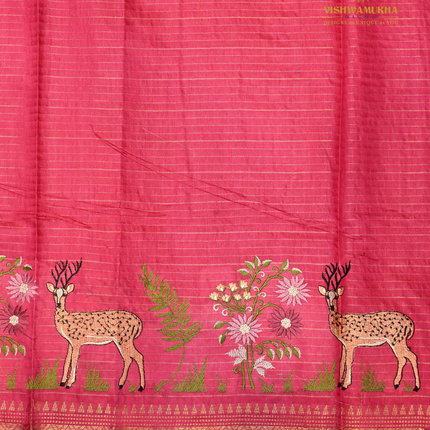 Chanderi saree-VSC31 Pink(1)