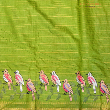 Chanderi saree-VSC34 Green(1)