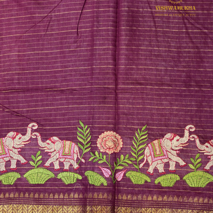 Chanderi saree-VSC28(8) Maroon