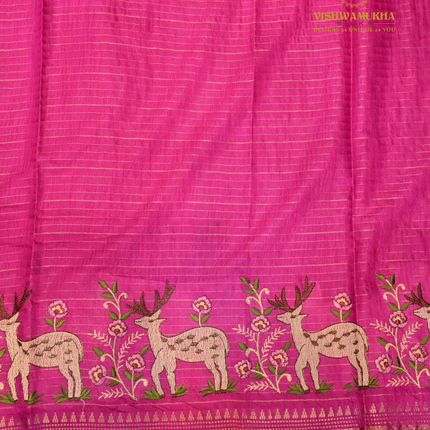 Chanderi saree-VSC29 Pink(1)