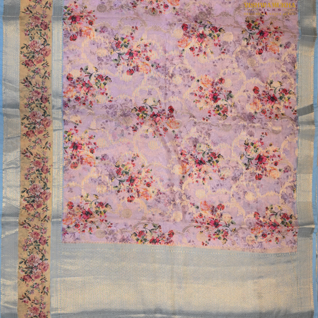 Semi Chiniya Silk Sarees-VSCS1B Lavender