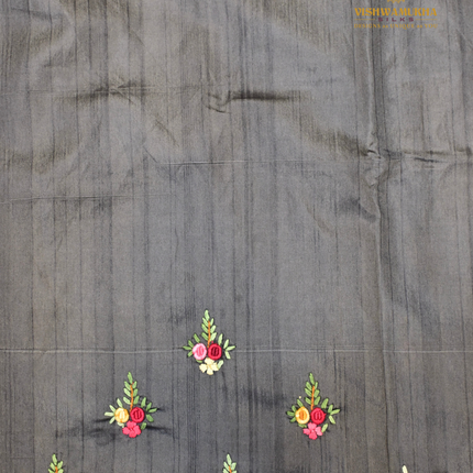 Semi Tussar-VSST8C Charcoal Grey