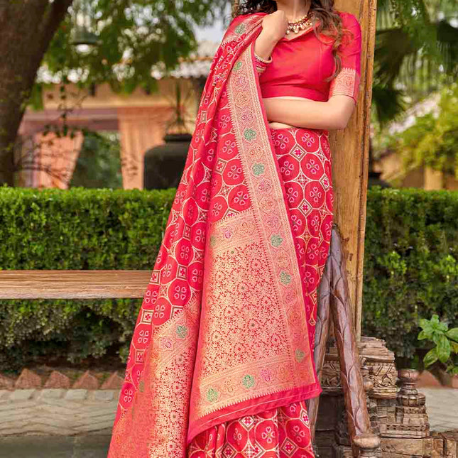 Baby Pink Wedding Zari Woven Soft Banarasi Silk Saree