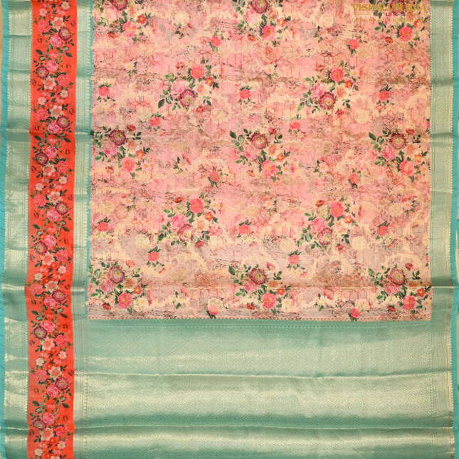 Semi Chiniya Silk Sarees-VSCS1D  peach