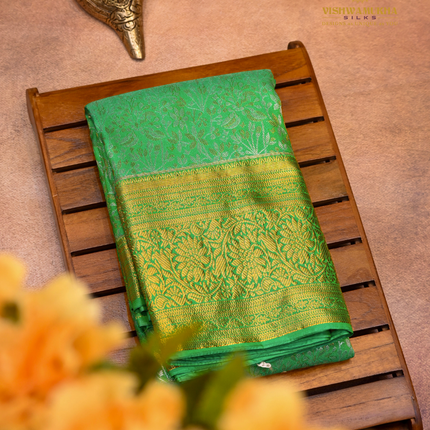 Semi pattu sarees-VSSP54A Green