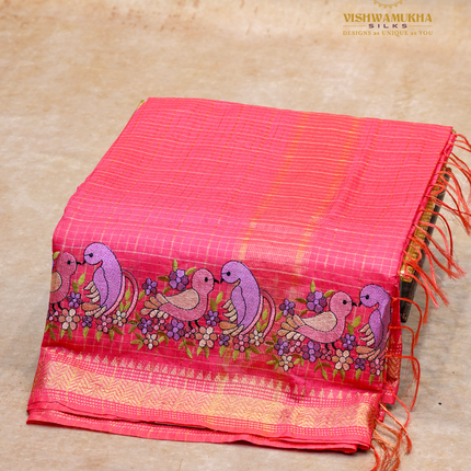 Chanderi saree-VSC33 Pink (2)