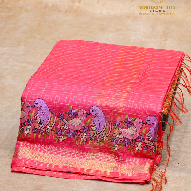 Chanderi saree-VSC33 Pink (2)