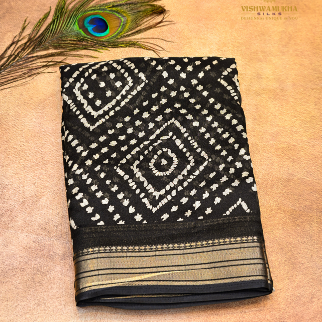 Bandhini Saree-VSBN1F black