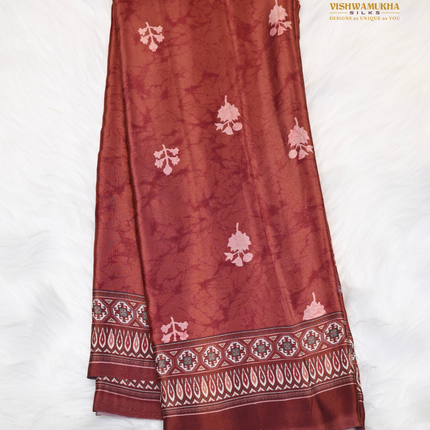 Crepe Sarees-VSCRP7B Brown