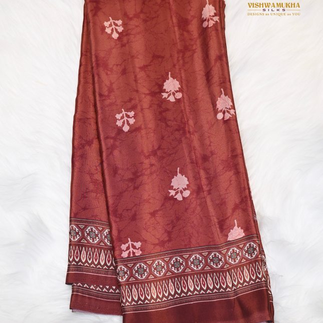 Crepe Sarees-VSCRP7B Brown