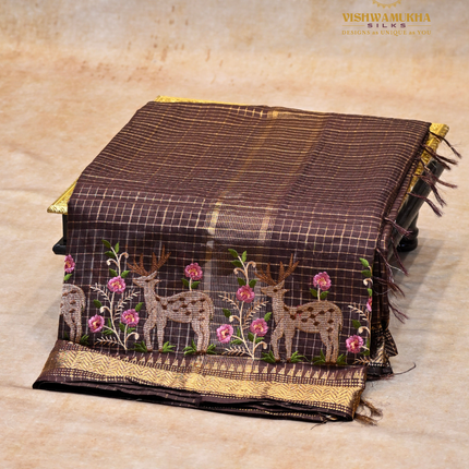 Chanderi saree-VSC29 Brown(2)