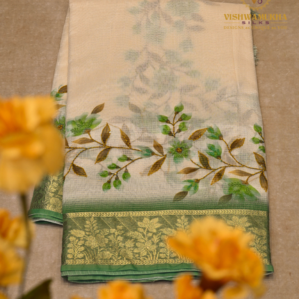 Chanderi Kantha Work-VSC7 Green