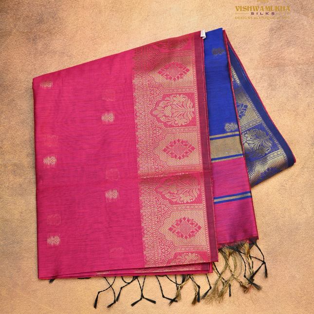 Chanderi Sarees-VSC42B Rani Pink