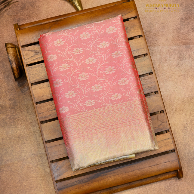 Semi Soft Pattu-VSSP53E Peach