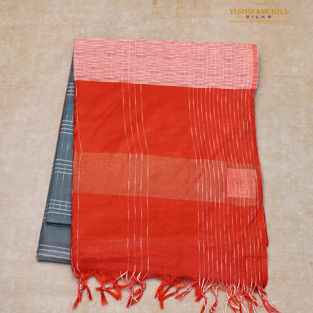 Chanderi Saree-VSC15 Gray
