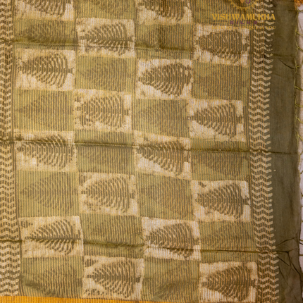 Chanderi Saree-VSC2 Mehandi Green