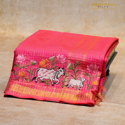 Chanderi saree-VSC32 Pink (2)