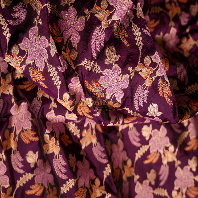 MAROON PURE BANARAS KATAN