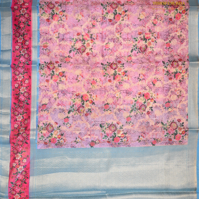 Semi Chiniya Silk Sarees-VSCS1F Pink