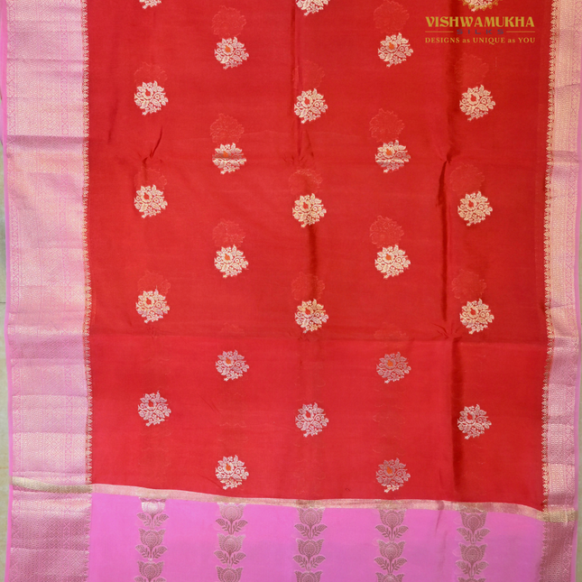 Chanderi Sarees-VSC35 (B)TamotaRed