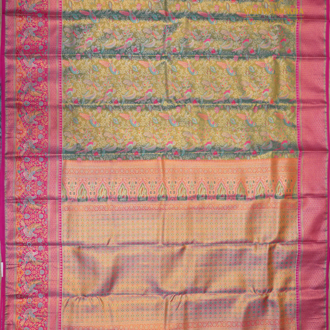 Semi pattu Meenakari-VSSP59B Green