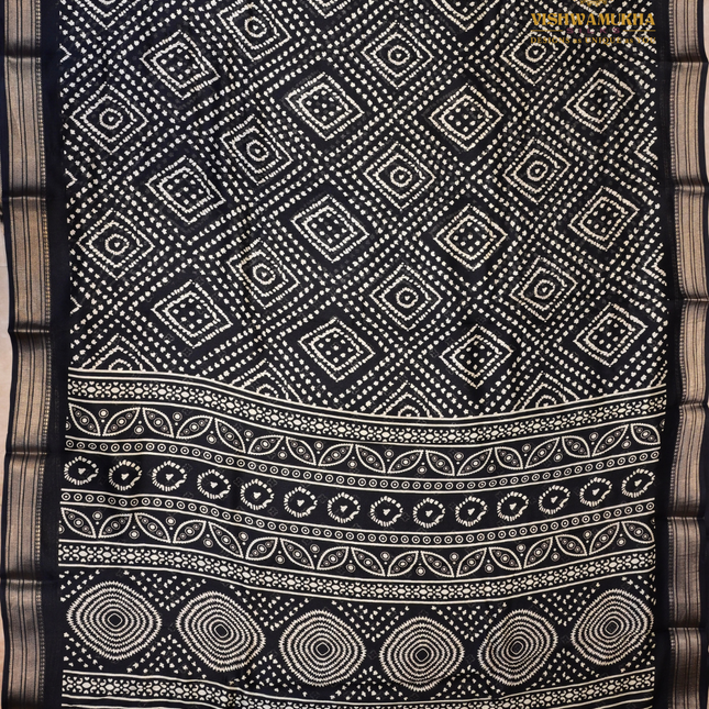 Bandhini Saree-VSBN1F black