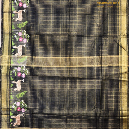 Chanderi saree-VSC31 Black (2)