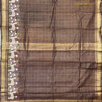 Chanderi saree-VSC29 Brown(2)