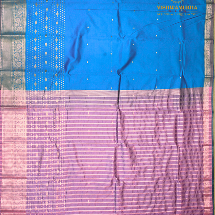 Semi Soft Pattu-VSSP52G Sky Blue