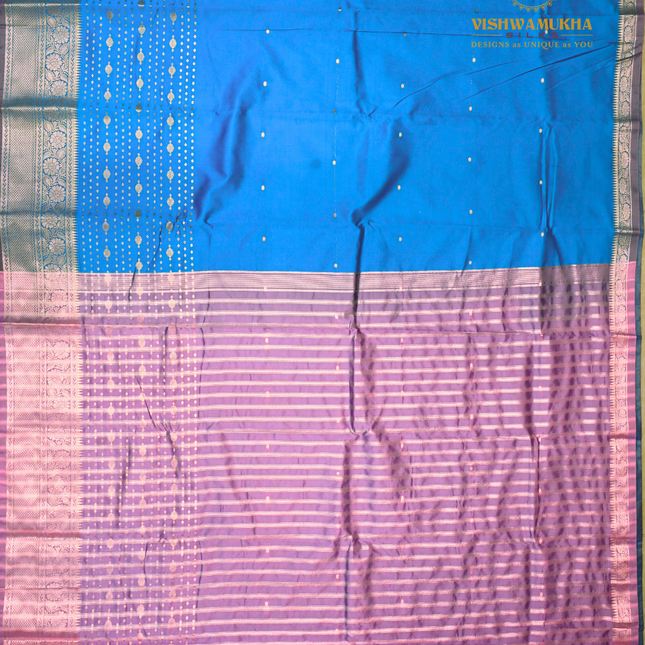 Semi Soft Pattu-VSSP52G Sky Blue