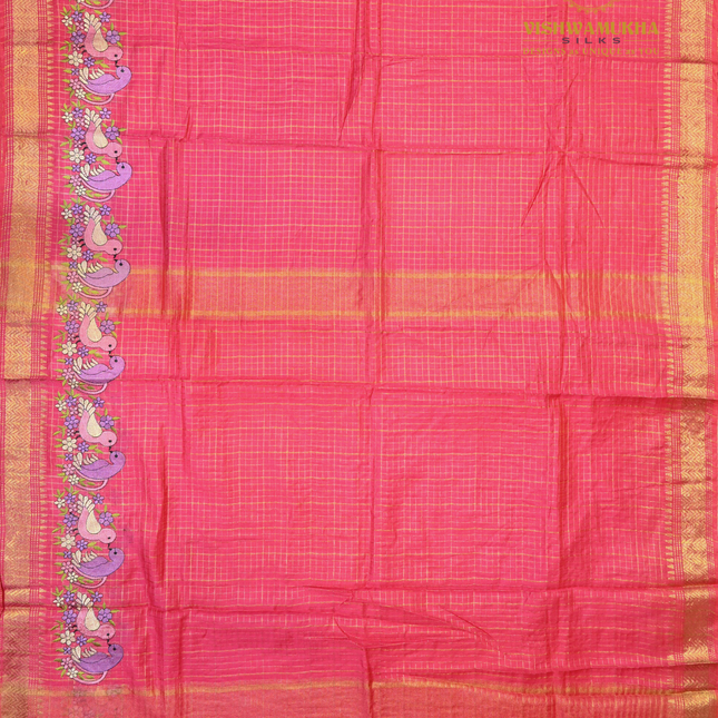 Chanderi saree-VSC33 Pink (2)