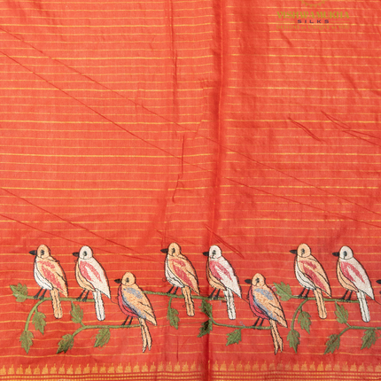 Chanderi saree-VSC34 Tomato (2)