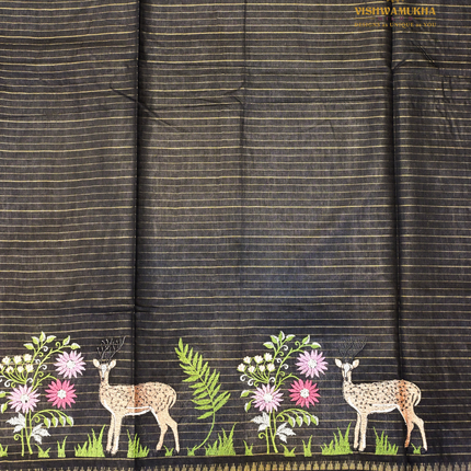 Chanderi saree-VSC31 Black (2)