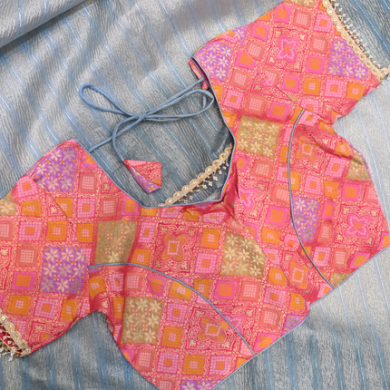 Crushed Organza Sarees-VSOF07